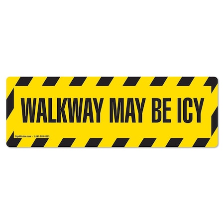 Signmission Walkway May Be Icy 18in Non-Slip Floor Marker, 3PK, 16 in L, 16 in H, FD-2-R-16-3PK-99823 FD-2-R-16-3PK-99823